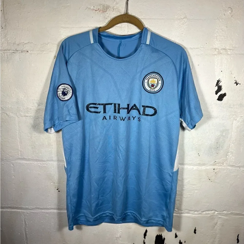 MANCHESTER CITY ENGLAND 2017/2018 HOME FOOTBALL SHIRT JERSEY
